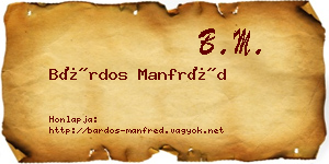 Bárdos Manfréd névjegykártya